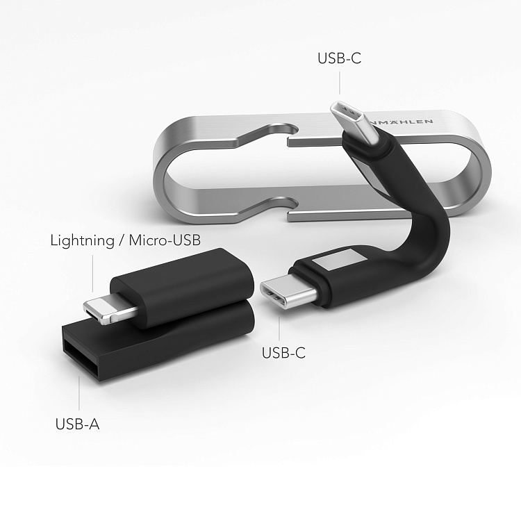 Кабель-брелок High Six 6 в 1, черный