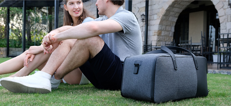 Дорожная сумка FlexPack Go 53х23х26 см, темно-серая