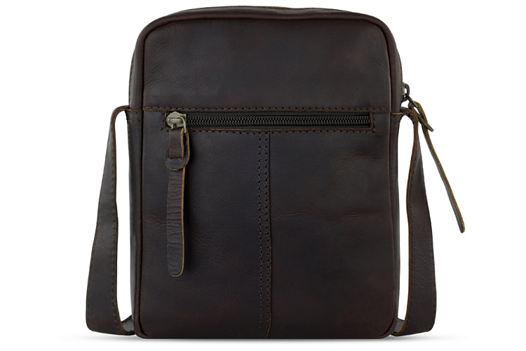 Сумка через плечо KLONDIKE RUSH «Faye», натуральная кожа в темно-коричневом цвете, 18 х 21 х 4,5 см