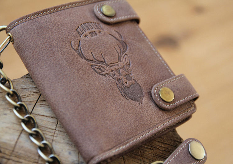 Бумажник KLONDIKE «Tim Deer», натуральная кожа в светло-коричневом цвете, 11,5 х 12,5 х 3 см