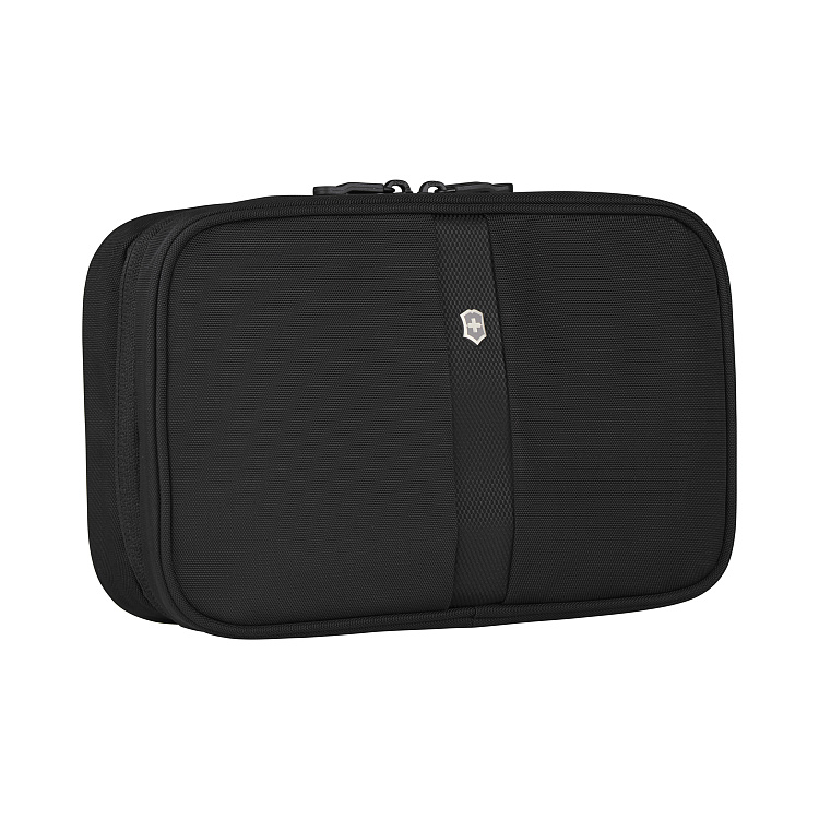 Несессер VICTORINOX TA 5.0 Zip-Around Travel Kit, 3 отделения, чёрный, нейлон, 28x8x18 см, 4 л