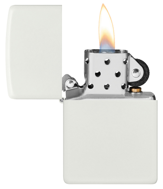 Зажигалка ZIPPO Classic с покрытием White Matte, латунь/сталь, белая, матовая, 38x13x57 мм