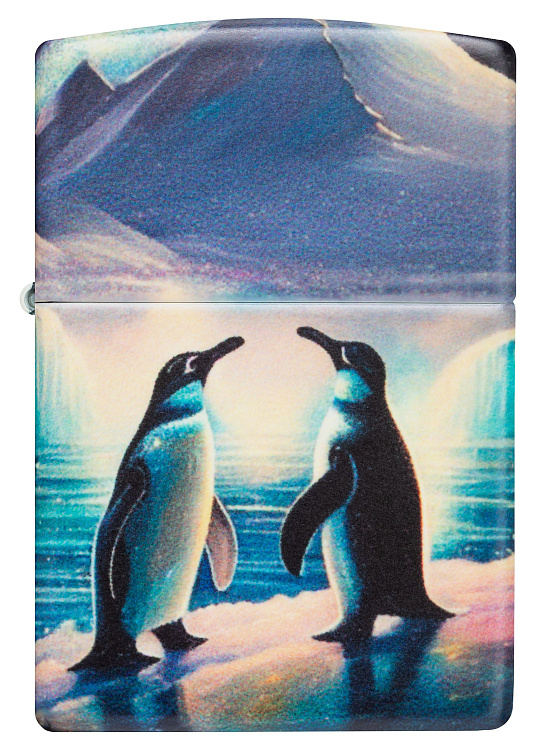 Зажигалка ZIPPO Penguin с покрытием Glow In The Dark Green, латунь/сталь, разноцветная, 38x13x57 мм