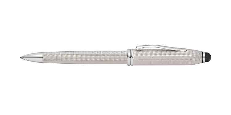 Шариковая ручка Cross Townsend Stylus со стилусом 8мм. Цвет - платиновый.