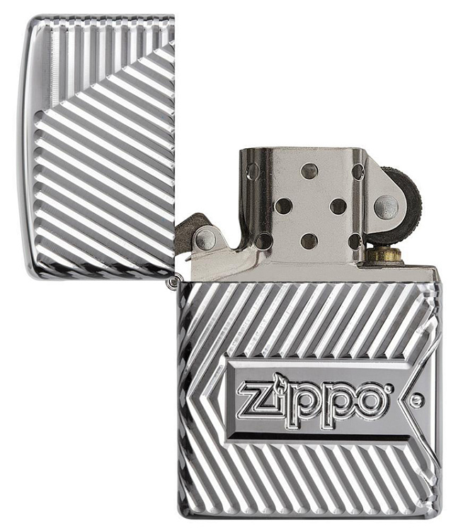 Зажигалка ZIPPO Armor® с покрытием High Polish Chrome, латунь/сталь, серебристая, 38x13x57 мм