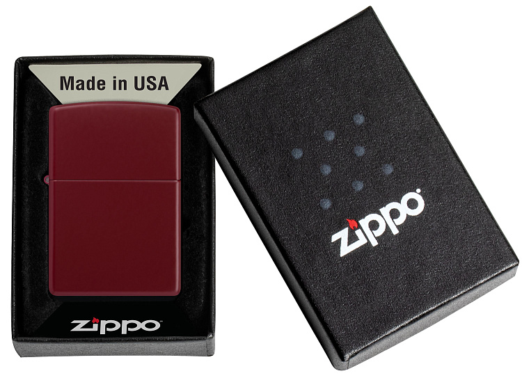 Зажигалка ZIPPO Classic с покрытием Merlot, латунь/сталь, бордовая, глянцевая, 38x13x57 мм