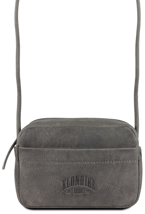 Сумка женская KLONDIKE YUKON «Maya», натуральная кожа в сером цвете, 17 х 12 х 4 см