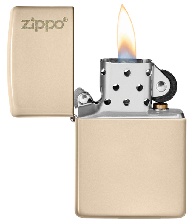 Зажигалка ZIPPO Classic с покрытием Flat Sand, латунь/сталь, бежевая, глянцевая, 38x13x57 мм