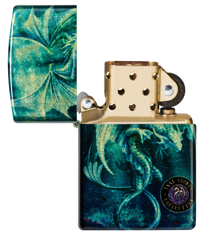 Зажигалка ZIPPO Anne Stokes с покрытием 540 Tumbled Brass, латунь/сталь, разноцветная, 38x13x57 мм