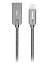 Кабель STEELY, USB 2.0 - lightning, 1.2м, 2.1A, серый, OLMIO