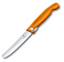 Нож для овощей VICTORINOX SwissClassic, складной, лезвие 11 см с волнистой кромкой, оранжевый