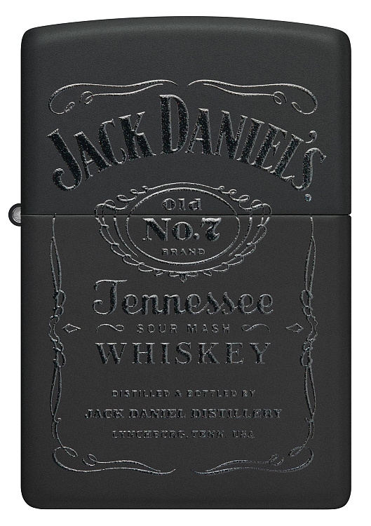 Набор ZIPPO Jack Daniels®: зажигалка с покрытием Black Matte и кожаный чехол в подарочной коробке