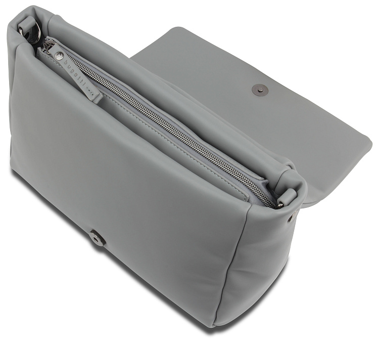 Сумка наплечная женская BUGATTI Cara, серая, полиуретан, 31х7,5х20 см, 4 л
