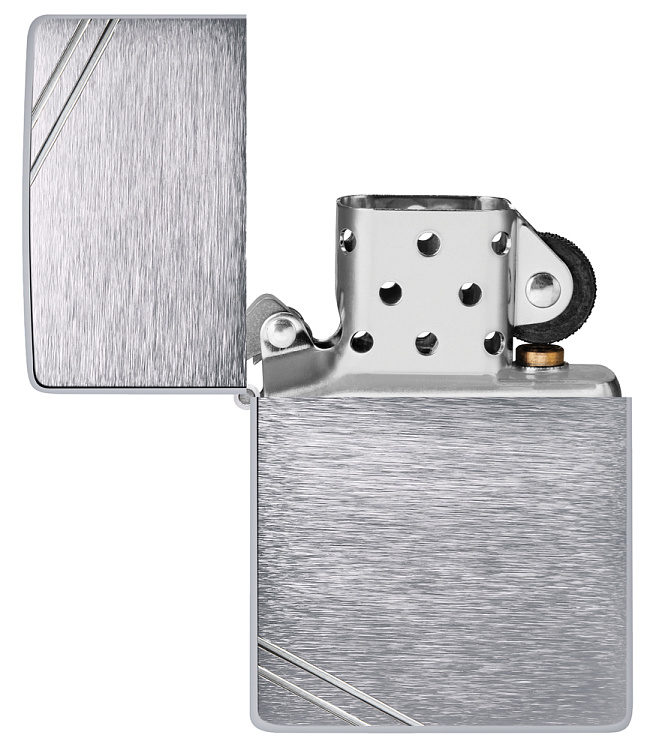 Зажигалка ZIPPO Vintage™ Series 1937, с покрытием Brushed Chrome, серебристая, 38x13x57 мм