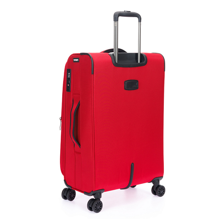 Чемодан TORBER Brosno, красный, нейлон 600D, 43,5 х 26 х 68 см, 56 л