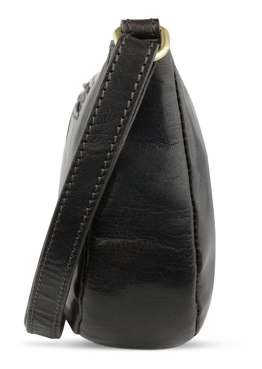 Сумка через плечо KLONDIKE MOUNTAIN «Gina», натуральная кожа в темно-коричневом цвете, 26x15,5x5 см