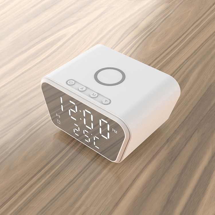 Настольные часы "Smart Clock" с беспроводным (10W) зарядным устройством, будильником и термометром