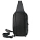 Сумка на плечо водостойкая "Sling", чёрный, 33 х 18 х11 см, 100% полиуретан
