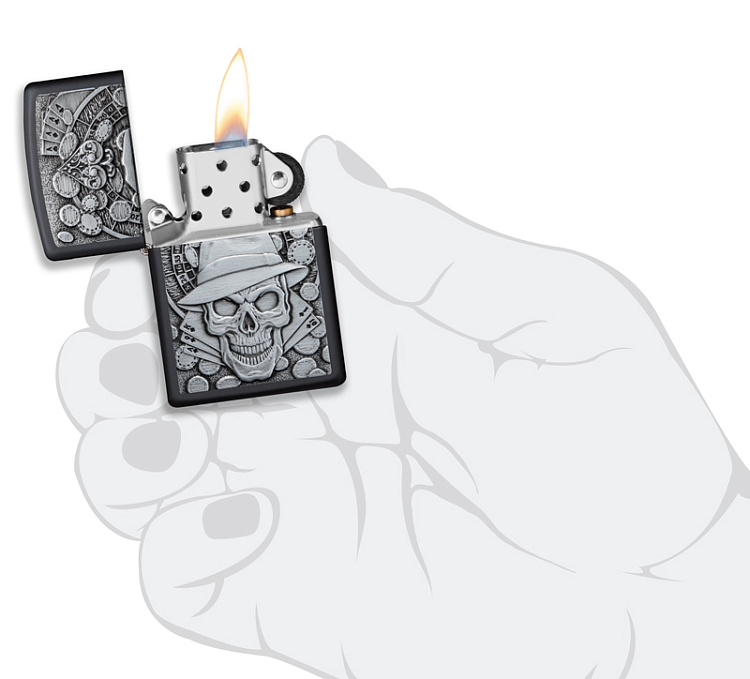 Зажигалка ZIPPO Classic с покрытием Black Matte, латунь/сталь, чёрная, матовая, 38x13x57 мм