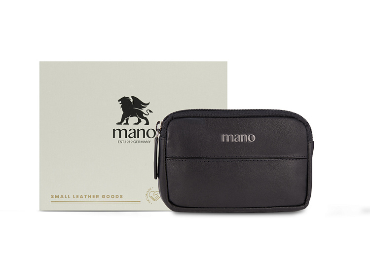Ключница Mano "Don Romeo", с RFID защитой, натуральная кожа в чёрном цвете, 11 х 2 х 7 см
