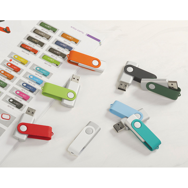 Флеш-карта "Vostok", объем памяти 16Gb, оранжевый, покрытие soft touch
