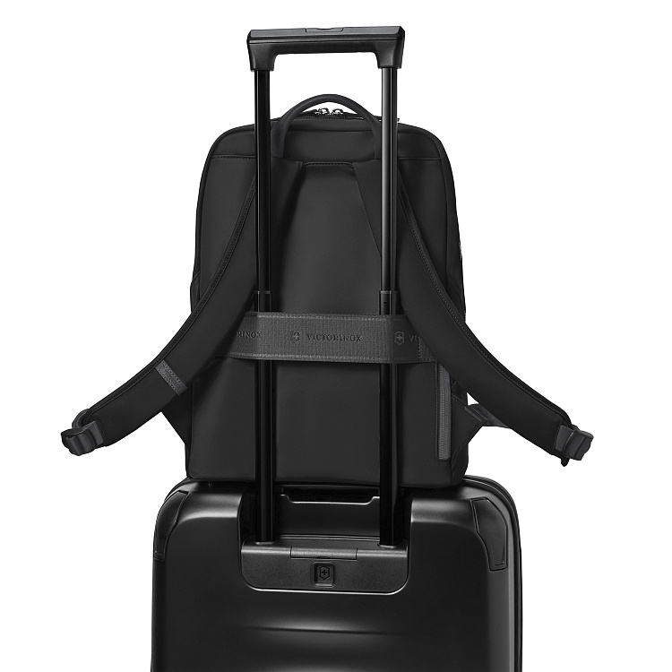 Рюкзак VICTORINOX Victoria Signature Compact Backpack, черный, нейлон/кожа, 30x16x38 см