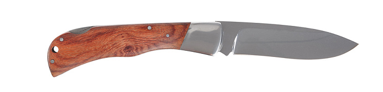 Нож складной Stinger, 104 мм, (серебристый), материал рукояти: сталь/дерево (серебристо-коричневый)