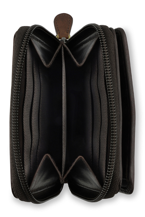 Бумажник KLONDIKE RUSH «Dana», натуральная кожа в темно-коричневом цвете, 11 х 9 х 2,5 см