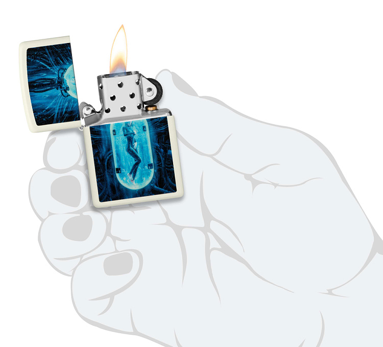 Зажигалка ZIPPO Woman in Tube с покрытием Glow In The Dark Green, латунь/сталь, белая, 38x13x57 мм
