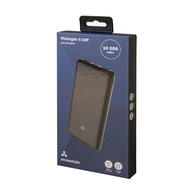 Внешний аккумулятор Accesstyle Midnight II (10000 mAh), черный
