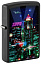 Зажигалка ZIPPO Cyber City с покрытием Black Matte, латунь/сталь, черная 38x13x57 мм