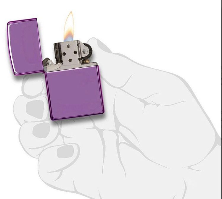 Зажигалка ZIPPO Classic с покрытием Abyss™, латунь/сталь, фиолетовая, глянцевая, 38x13x57 мм