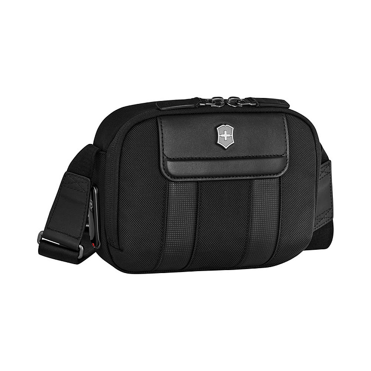 Сумка через плечо компактная VICTORINOX Architecture Urban2 Compact Crossbody Bag, черный, полиэстер/кожа, 22x6x16 см, 2 л