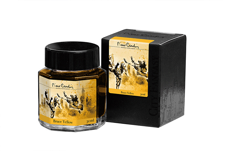 Флакон чернил Pierre Cardin 30мл, серия CITY FANTASY цвет Bruce Yellow (Желтый Брюс)