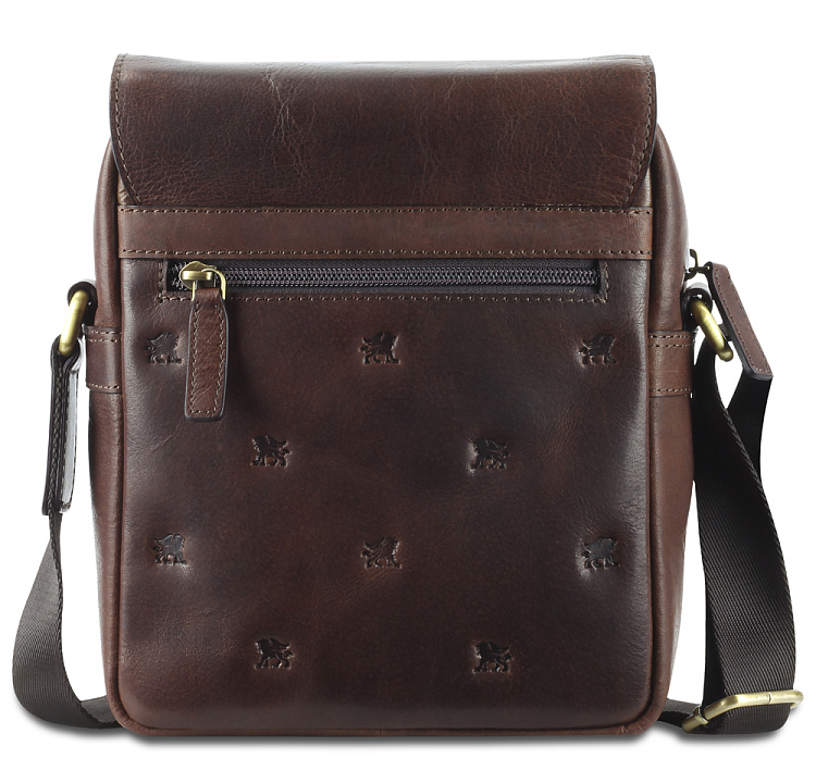 Сумка через плечо Mano "Don Leon", натуральная кожа в коричневом цвете, 20 х 25 х 8 см