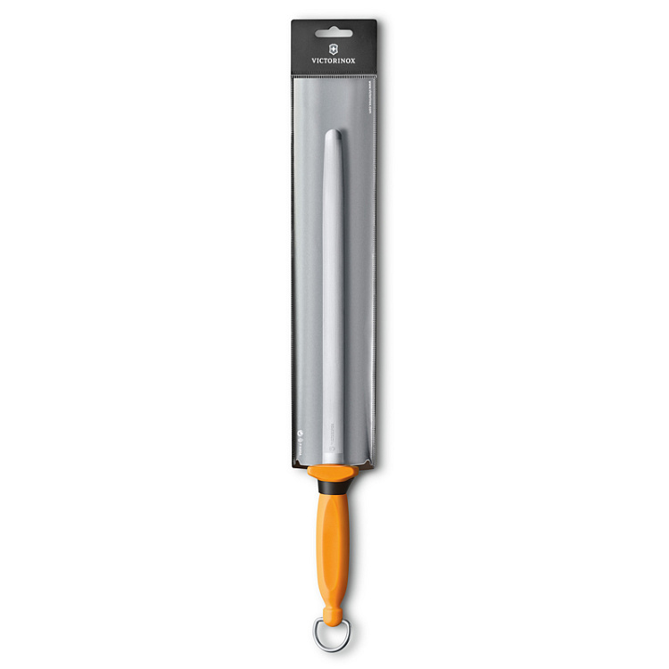 Мусат VICTORINOX Swibo, 30 см, овальная форма, мелко-средняя насечка, сталь, жёлтый