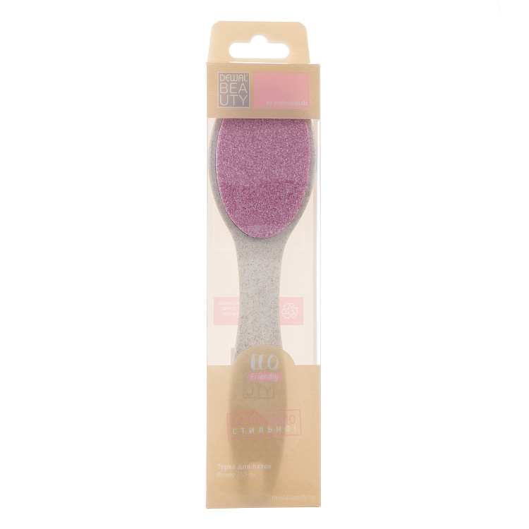Терка Dewal Beauty педикюрная керамическая с ручкой из пшеничной соломы, двусторонняя, 21 см