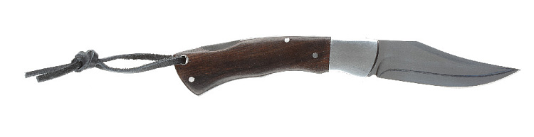 Нож складной Stinger, 92 мм, (серебристый), материал рукояти:сталь/дерево (серебристо-коричневый)