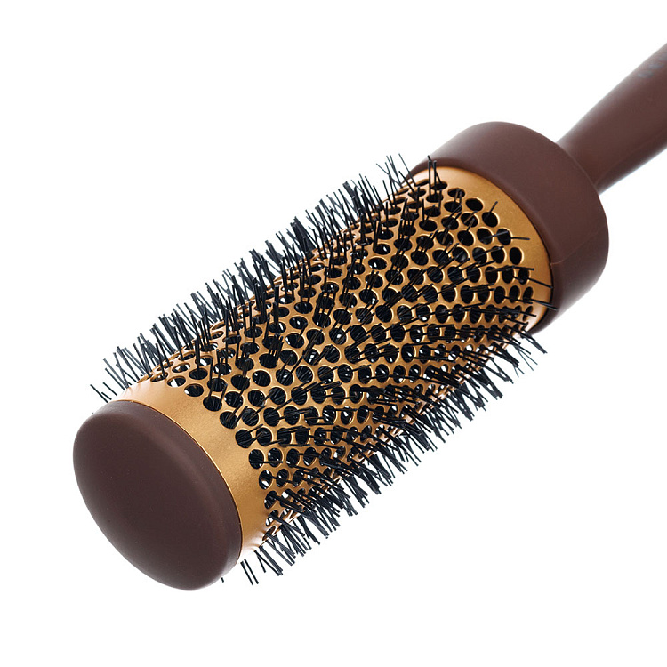 Брашинг Dewal Beauty серия "Молочный шоколад" с керамическим покрытием и ручкой Soft touch d45мм