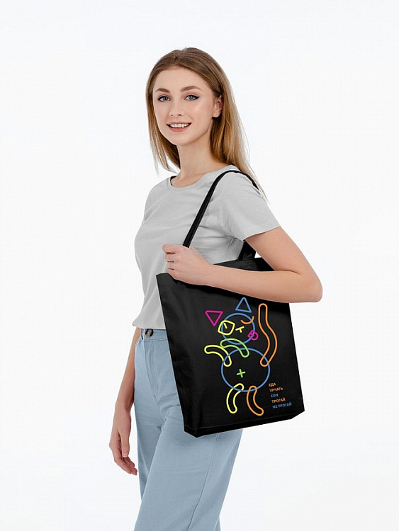 Холщовая сумка с термонаклейками «Собери кота»