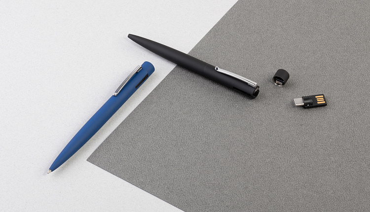 Ручка шариковая "Secret" с флеш-картой 32Gb OTG (USB2.0/Type-C), покрытие soft touch