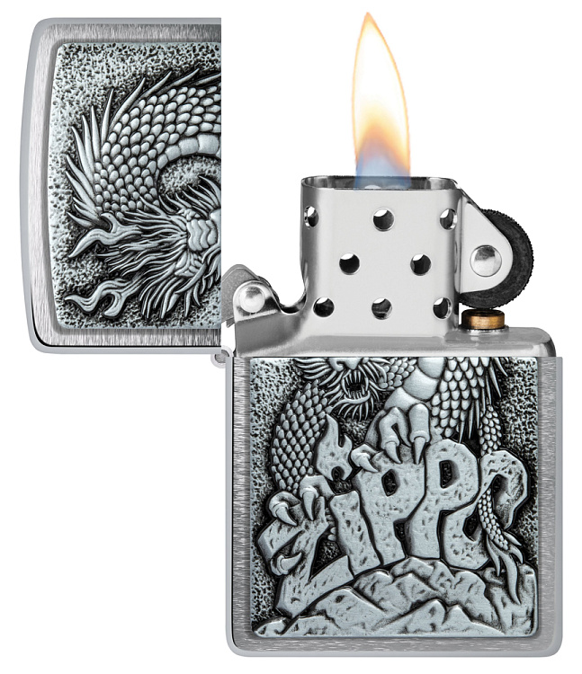 Зажигалка ZIPPO Classic с покрытием Brushed Chrome, латунь/сталь, серебристая, 38x13x57 мм