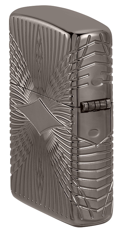 Зажигалка ZIPPO Armor® с покрытием Black Ice®, латунь/сталь, чёрная, 38x13x57 мм