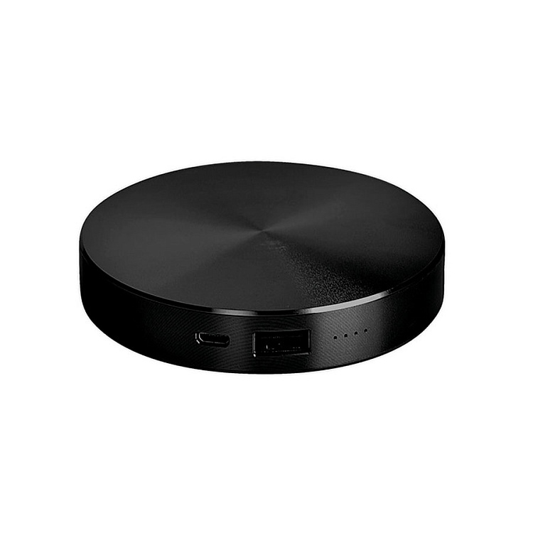 Универсальный аккумулятор "UFO" (6000mAh) в подарочной коробке,темно-серый,8,6х1,5 см,металл