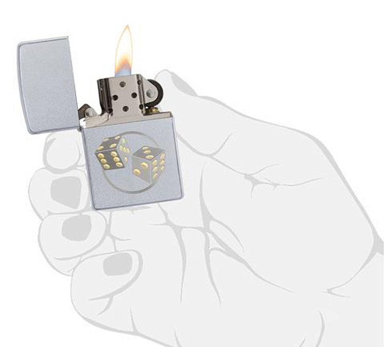 Зажигалка ZIPPO Classic с покрытием Satin Chrome™, латунь/сталь, серебристая, матовая, 38x13x57 мм