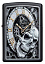 Зажигалка ZIPPO Skull Clock с покрытием Black Matte, латунь/сталь, чёрная, матовая, 38x13x57 мм