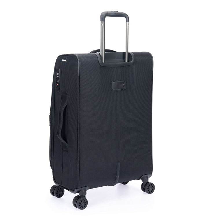 Чемодан TORBER Brosno, чёрный, нейлон 600D, 43,5 х 26х 68 см, 56 л