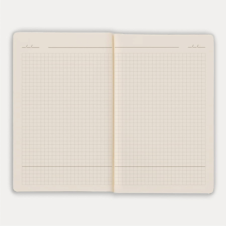 Тетрадь SLIMMY, 140 х 210 мм,  черный с черным, бежевый блок, в клетку