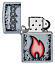 Зажигалка ZIPPO Flame Design с покрытием Street Chrome, латунь/сталь, серебристая, 38x13x57 мм