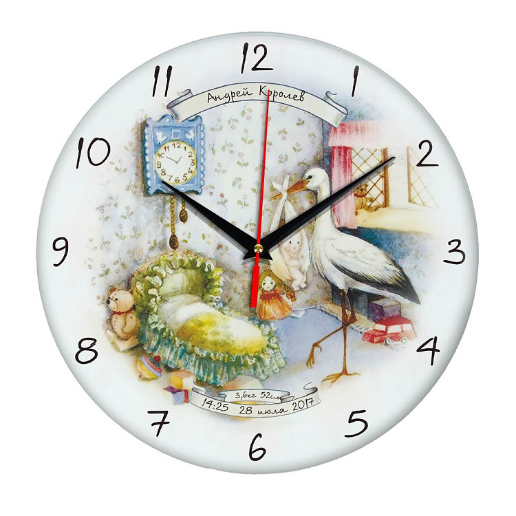 Часы настенные стеклянные с печатью Time Wheel
